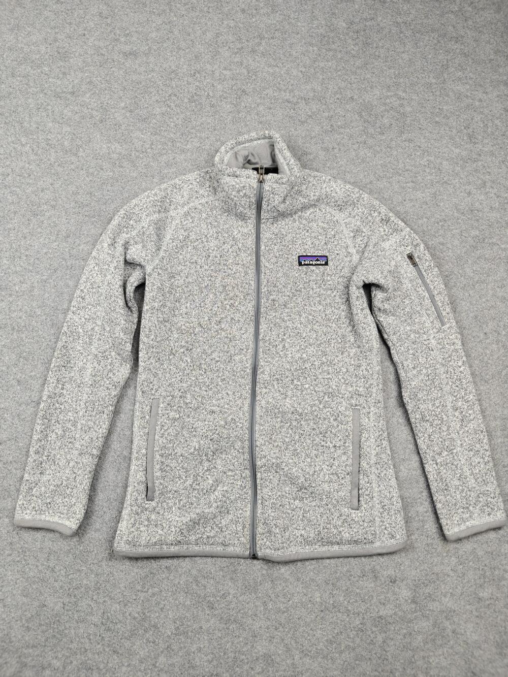 Patagonia Jacket Womens XS Gray Fleece Full Zip Lined Collared Pockets